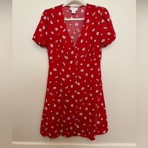 Apricot Floral Mini Dress